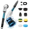 Electric Self Rotating Cleaning Brush, Waterproof Rotating Washer, Can Add Cleaning Solution,Replaceable with 5/7/9 Brush Heads