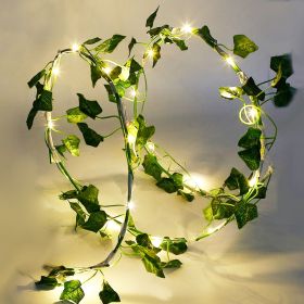 Artificial Ivy Battery Powered String Lights  Leaf Fairy Lamps DIY Decorative Night Light For Wedding Kitchen Wall Decoration (Type: Battery_5M)