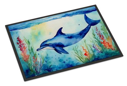 Dolphin Doormat Front Door Mat Indoor Outdoor Rugs for Entryway, Non Slip Washable Low Pile, 24H X 36W (Default: Default)