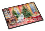 Japanese Spitz Christmas Cookies Doormat Front Door Mat Indoor Outdoor Rugs for Entryway, Non Slip Washable Low Pile, 24H X 36W