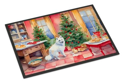 Japanese Spitz Christmas Cookies Doormat Front Door Mat Indoor Outdoor Rugs for Entryway, Non Slip Washable Low Pile, 24H X 36W (Default: Default)