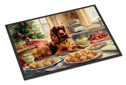 Cocker Spaniel Christmas Cookies Doormat Front Door Mat Indoor Outdoor Rugs for Entryway, Non Slip Washable Low Pile, 24H X 36W (Default: Default)