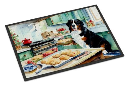 Bernese Mountain Dog Christmas Cookies Doormat Front Door Mat Indoor Outdoor Rugs for Entryway, Non Slip Washable Low Pile, 24H X 36W (Default: Default)