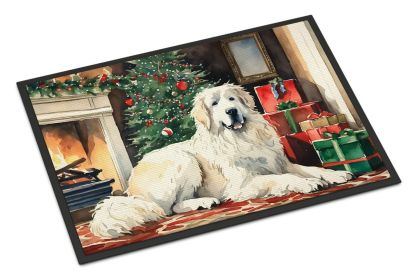 Great Pyrenees Cozy Christmas Doormat Front Door Mat Indoor Outdoor Rugs for Entryway, Non Slip Washable Low Pile, 24H X 36W (Default: Default)