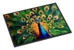 Peacock Doormat Front Door Mat Indoor Outdoor Rugs for Entryway, Non Slip Washable Low Pile, 24H X 36W