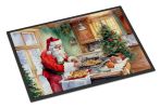 Cookies with Santa Claus Father Christmas Doormat Front Door Mat Indoor Outdoor Rugs for Entryway, Non Slip Washable Low Pile, 24H X 36W