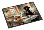 Black Lab Fall Kitchen Pumpkins Doormat Front Door Mat Indoor Outdoor Rugs for Entryway, Non Slip Washable Low Pile, 24H X 36W