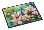 Louisiana Magnolias in Watercolor Doormat Front Door Mat Indoor Outdoor Rugs for Entryway, Non Slip Washable Low Pile, 24H X 36W