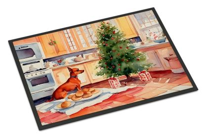 Miniature Pinscher Christmas Cookies Doormat Front Door Mat Indoor Outdoor Rugs for Entryway, Non Slip Washable Low Pile, 24H X 36W (Default: Default)