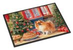 Pomeranian Christmas Cookies Doormat Front Door Mat Indoor Outdoor Rugs for Entryway, Non Slip Washable Low Pile, 24H X 36W