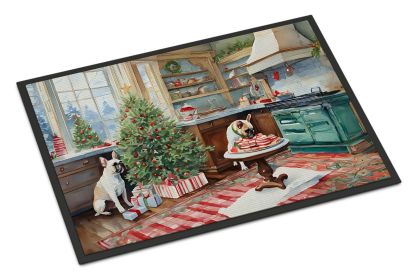 French Bulldog Christmas Cookies Doormat Front Door Mat Indoor Outdoor Rugs for Entryway, Non Slip Washable Low Pile, 24H X 36W (Default: Default)