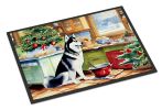 Siberian Husky Christmas Cookies Doormat Front Door Mat Indoor Outdoor Rugs for Entryway, Non Slip Washable Low Pile, 24H X 36W