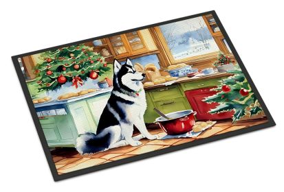 Siberian Husky Christmas Cookies Doormat Front Door Mat Indoor Outdoor Rugs for Entryway, Non Slip Washable Low Pile, 24H X 36W (Default: Default)