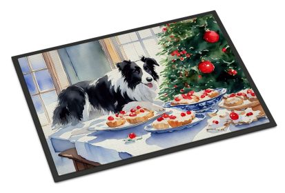 Border Collie Christmas Cookies Doormat Front Door Mat Indoor Outdoor Rugs for Entryway, Non Slip Washable Low Pile, 24H X 36W (Default: Default)