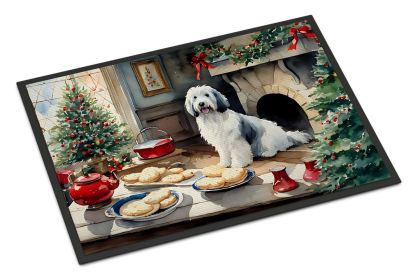 Old English Sheepdog Christmas Cookies Doormat Front Door Mat Indoor Outdoor Rugs for Entryway, Non Slip Washable Low Pile, 24H X 36W (Default: Default)