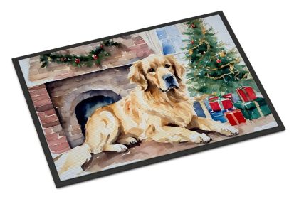 Golden Retriever Cozy Christmas Doormat Front Door Mat Indoor Outdoor Rugs for Entryway, Non Slip Washable Low Pile, 24H X 36W (Default: Default)