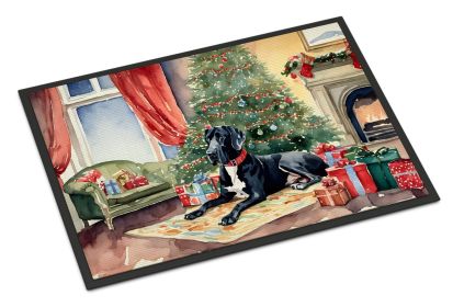 Great Dane Cozy Christmas Doormat Front Door Mat Indoor Outdoor Rugs for Entryway, Non Slip Washable Low Pile, 24H X 36W (Default: Default)