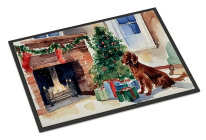 Irish Setter Cozy Christmas Doormat Front Door Mat Indoor Outdoor Rugs for Entryway, Non Slip Washable Low Pile, 24H X 36W (Default: Default)