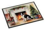 Karelian Bear Dog Cozy Christmas Doormat Front Door Mat Indoor Outdoor Rugs for Entryway, Non Slip Washable Low Pile, 24H X 36W