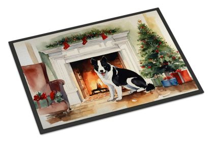 Karelian Bear Dog Cozy Christmas Doormat Front Door Mat Indoor Outdoor Rugs for Entryway, Non Slip Washable Low Pile, 24H X 36W (Default: Default)