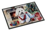 Coton De Tulear Cozy Christmas Doormat Front Door Mat Indoor Outdoor Rugs for Entryway, Non Slip Washable Low Pile, 24H X 36W