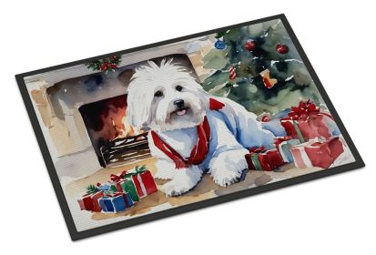 Coton De Tulear Cozy Christmas Doormat Front Door Mat Indoor Outdoor Rugs for Entryway, Non Slip Washable Low Pile, 24H X 36W (Default: Default)