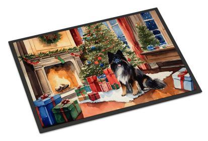 Keeshond Cozy Christmas Doormat Front Door Mat Indoor Outdoor Rugs for Entryway, Non Slip Washable Low Pile, 24H X 36W (Default: Default)