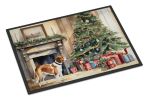 English Foxhound Cozy Christmas Doormat Front Door Mat Indoor Outdoor Rugs for Entryway, Non Slip Washable Low Pile, 24H X 36W