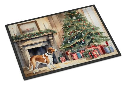 English Foxhound Cozy Christmas Doormat Front Door Mat Indoor Outdoor Rugs for Entryway, Non Slip Washable Low Pile, 24H X 36W (Default: Default)