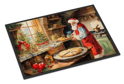 Cookies with Santa Claus Doormat Front Door Mat Indoor Outdoor Rugs for Entryway, Non Slip Washable Low Pile, 24H X 36W (Default: Default)