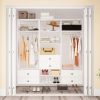 Livelylodge Modular Wardrobe Closet - Freestanding White Closet with Spacious Storage Shelves and Hanging Rods 70.86"W x 16.04"D x 70.86"H