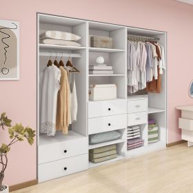 Livelylodge Modular Wardrobe Closet - Freestanding White Closet with Spacious Storage Shelves and Hanging Rods 70.86"W x 16.04"D x 70.86"H (size: A2+A3+302)