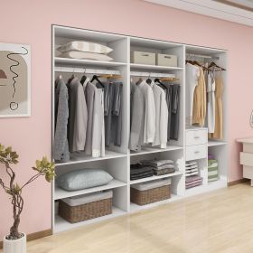 Livelylodge Modular Wardrobe Closet - Freestanding White Closet with Spacious Storage Shelves and Hanging Rods 70.86"W x 16.04"D x 70.86"H (size: A5+A5+302)