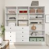 Livelylodge Modular Wardrobe Closet - Freestanding White Closet with Spacious Storage Shelves and Hanging Rods 70.86"W x 16.04"D x 70.86"H