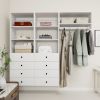 Livelylodge Modular Wardrobe Closet - Freestanding White Closet with Spacious Storage Shelves and Hanging Rods 70.86"W x 16.04"D x 70.86"H