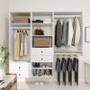 Livelylodge Modular Wardrobe Closet - Freestanding White Closet with Spacious Storage Shelves and Hanging Rods 70.86"W x 16.04"D x 70.86"H