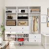 Livelylodge Modular Wardrobe Closet - Freestanding White Closet with Spacious Storage Shelves and Hanging Rods 70.86"W x 16.04"D x 70.86"H