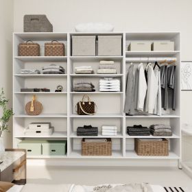 Livelylodge Modular Wardrobe Closet - Freestanding White Closet with Spacious Storage Shelves and Hanging Rods 70.86"W x 16.04"D x 70.86"H (size: A4A4A5)