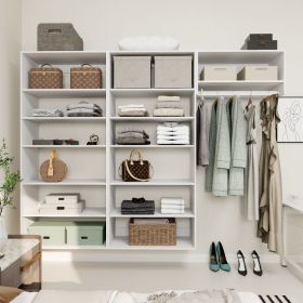 Livelylodge Modular Wardrobe Closet - Freestanding White Closet with Spacious Storage Shelves and Hanging Rods 70.86"W x 16.04"D x 70.86"H (size: A4A4B2)