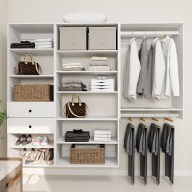 Livelylodge Modular Wardrobe Closet - Freestanding White Closet with Spacious Storage Shelves and Hanging Rods 70.86"W x 16.04"D x 70.86"H (size: A3A4B3)