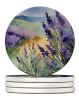 Lavender in Watercolor Large Sandstone Coasters Pack of 4 Absorbent Round Coasters Decor Gifts for Men or Women, 4 in, Multicolor