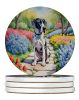 Great Dane Spring Path Large Sandstone Coasters Pack of 4 Absorbent Round Coasters Decor Gifts for Men or Women, 4 in, Multicolor