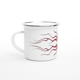 Enamel Mug Sunburst Lightweight Durable by HadiArts (Color: White 1 - Piece)