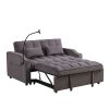 Modern Velvet Loveseat Futon Sofa Couch w/Pullout Bed,Small Love Seat Lounge Sofa with adjustable Reclining Backrest,Toss Pillows, Pockets