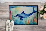 Dolphin Doormat Front Door Mat Indoor Outdoor Rugs for Entryway, Non Slip Washable Low Pile, 24H X 36W