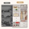 Livelylodge Modular Wardrobe Closet - Freestanding White Closet with Spacious Storage Shelves and Hanging Rods 70.86"W x 16.04"D x 70.86"H