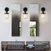 1-Light Wall Lamp with Clear Glass Shade, Modern Wall Sconce, Industrial Indoor Wall Light Fixture for Bathroom Living Room Bedroom Over Kitchen Sink