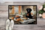 Black Lab Fall Kitchen Pumpkins Doormat Front Door Mat Indoor Outdoor Rugs for Entryway, Non Slip Washable Low Pile, 24H X 36W