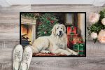 Great Pyrenees Cozy Christmas Doormat Front Door Mat Indoor Outdoor Rugs for Entryway, Non Slip Washable Low Pile, 24H X 36W