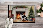 Karelian Bear Dog Cozy Christmas Doormat Front Door Mat Indoor Outdoor Rugs for Entryway, Non Slip Washable Low Pile, 24H X 36W